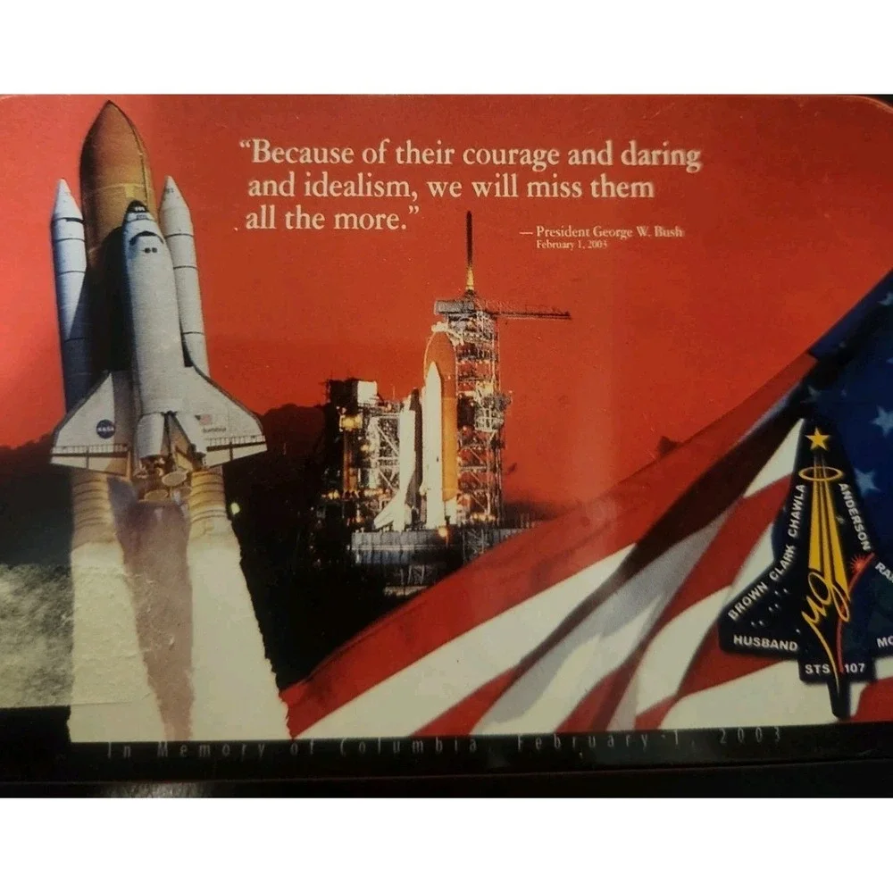Lot Of Two Vintage Knives In Memory Of Space Shuttle Columbia STS-107 New In Tin